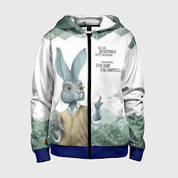 Толстовка на молнии детская Препод в институте, цвет: 3D-синий