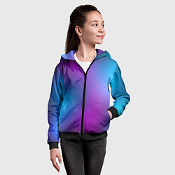 Толстовка на молнии детская НЕОНОВЫЙ ГРАДИЕНТ, цвет: 3D-черный — фото 2