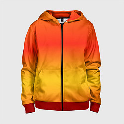 Толстовка на молнии детская Переливы оранжевого, цвет: 3D-красный