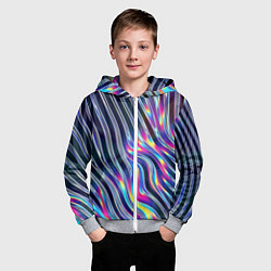 Толстовка на молнии детская Металлический блеск, цвет: 3D-меланж — фото 2