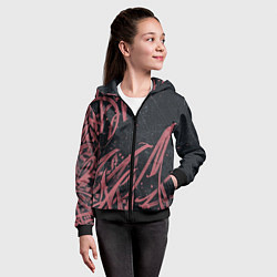 Толстовка на молнии детская Бордовое граффити, цвет: 3D-черный — фото 2