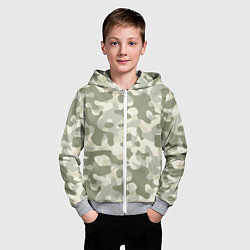 Толстовка на молнии детская Светлый Африканский камуфляж, цвет: 3D-меланж — фото 2