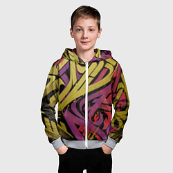 Толстовка на молнии детская Calligraphic style, цвет: 3D-меланж — фото 2