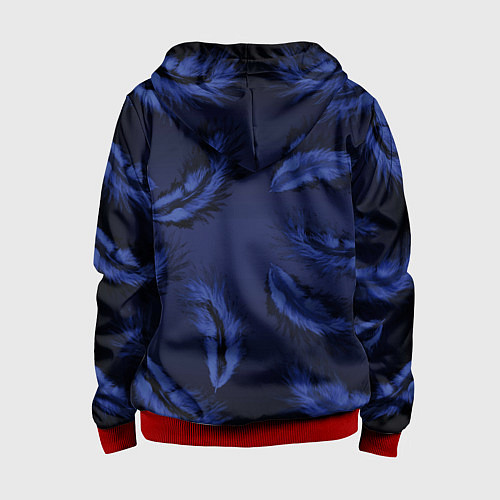 Детская толстовка на молнии Пёрышки / 3D-Красный – фото 2