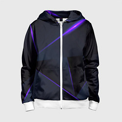 Толстовка на молнии детская Geometry stripes neon stiil, цвет: 3D-белый