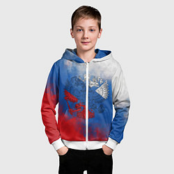 Толстовка на молнии детская Триколор градиент, цвет: 3D-белый — фото 2