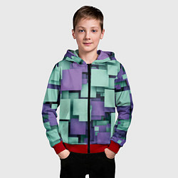 Толстовка на молнии детская Trendy geometric pattern, цвет: 3D-красный — фото 2