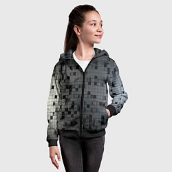 Толстовка на молнии детская Digital pixel black, цвет: 3D-черный — фото 2