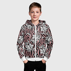 Толстовка на молнии детская Floral pattern - vanguard, цвет: 3D-белый — фото 2