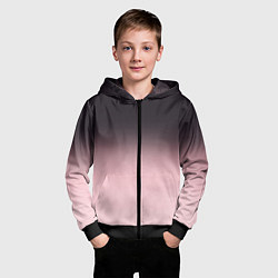 Толстовка на молнии детская Градиент: от черного к розовому, цвет: 3D-черный — фото 2