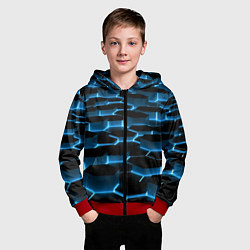 Толстовка на молнии детская Неоновая сетка из плит, цвет: 3D-красный — фото 2