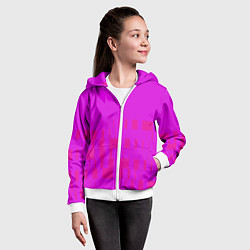 Толстовка на молнии детская Паттерн в стиле модерн розовый, цвет: 3D-белый — фото 2
