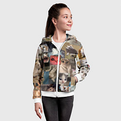 Толстовка на молнии детская Мемные котики, цвет: 3D-белый — фото 2