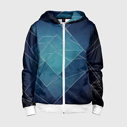 Толстовка на молнии детская Геометрическая бесконечность, цвет: 3D-белый