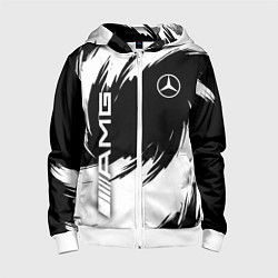 Толстовка на молнии детская Mercedes benz - white color, цвет: 3D-белый