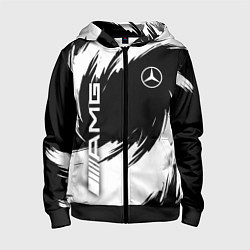 Толстовка на молнии детская Mercedes benz - white color, цвет: 3D-черный