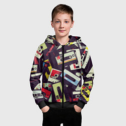 Толстовка на молнии детская Кассета 90-е, цвет: 3D-черный — фото 2