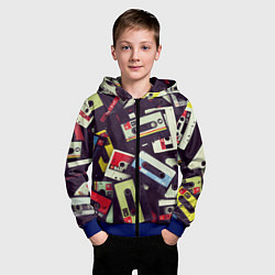 Толстовка на молнии детская Кассета 90-е, цвет: 3D-синий — фото 2