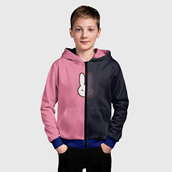 Толстовка на молнии детская Ребенок идола - Кролик лого, цвет: 3D-синий — фото 2