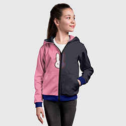 Толстовка на молнии детская Ребенок идола - Кролик лого, цвет: 3D-синий — фото 2