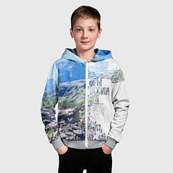 Толстовка на молнии детская Горы России, цвет: 3D-меланж — фото 2