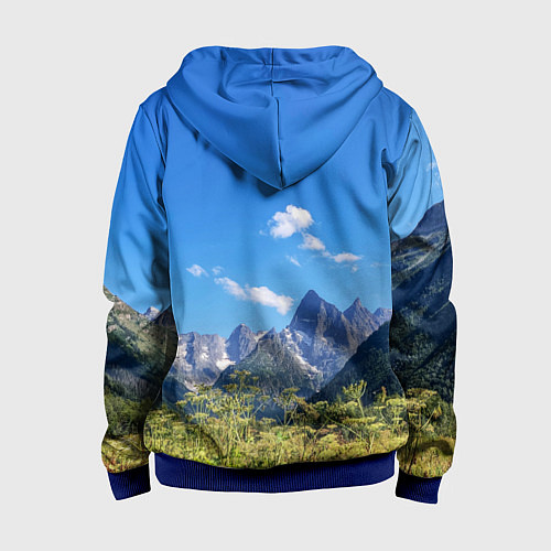 Детская толстовка на молнии Название гор России / 3D-Синий – фото 2