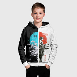 Толстовка на молнии детская Зоро в инверсии - One Piece, цвет: 3D-белый — фото 2