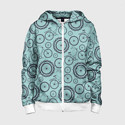 Толстовка на молнии детская Любитель велика, цвет: 3D-белый