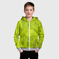 Толстовка на молнии детская Abstraction green, цвет: 3D-меланж — фото 2
