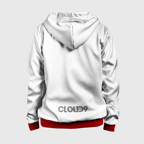 Детская толстовка на молнии Cloud9 white / 3D-Красный – фото 2