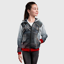 Толстовка на молнии детская Броня Геральта, цвет: 3D-красный — фото 2