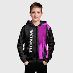 Толстовка на молнии детская Honda pro racing: по-вертикали, цвет: 3D-черный — фото 2