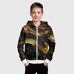 Толстовка на молнии детская Жидкое золото, цвет: 3D-белый — фото 2