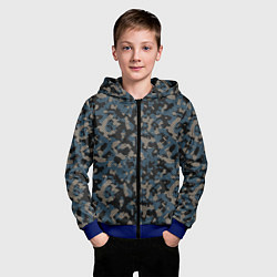 Толстовка на молнии детская Камуфляж сеточный, цвет: 3D-синий — фото 2