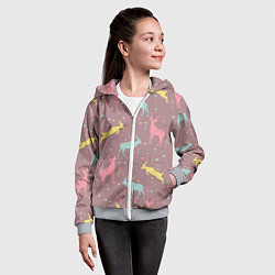 Толстовка на молнии детская Газели, цвет: 3D-меланж — фото 2