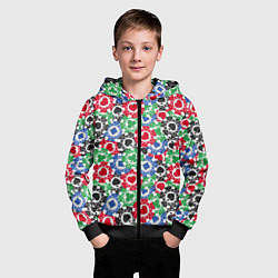 Толстовка на молнии детская Фишки, Ставки, Покер, цвет: 3D-черный — фото 2