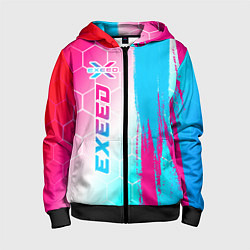 Детская толстовка на молнии Exeed neon gradient style: по-вертикали