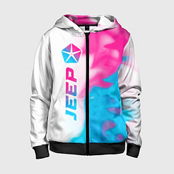 Детская толстовка на молнии Jeep neon gradient style: по-вертикали