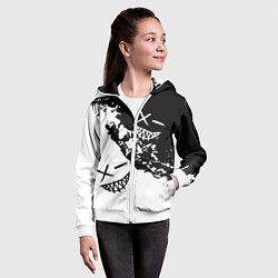 Толстовка на молнии детская Smile - black and white, цвет: 3D-белый — фото 2