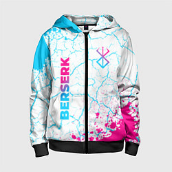 Толстовка на молнии детская Berserk neon gradient style: надпись, символ, цвет: 3D-черный