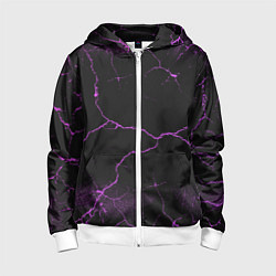 Толстовка на молнии детская Молнии - неон, цвет: 3D-белый