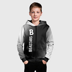 Толстовка на молнии детская Beastars glitch на темном фоне: по-вертикали, цвет: 3D-черный — фото 2