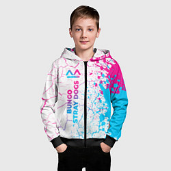 Толстовка на молнии детская Bungo Stray Dogs neon gradient style: по-вертикали, цвет: 3D-черный — фото 2