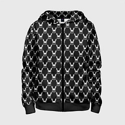 Толстовка на молнии детская BAP white pattern, цвет: 3D-черный