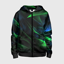 Толстовка на молнии детская Dark green background, цвет: 3D-черный