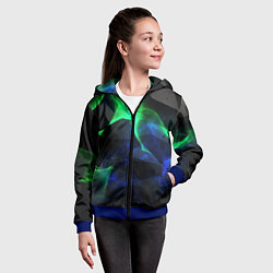 Толстовка на молнии детская Неоновая лава из плит, цвет: 3D-синий — фото 2