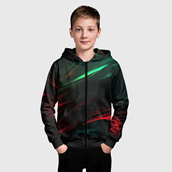 Толстовка на молнии детская Dark red and green, цвет: 3D-черный — фото 2