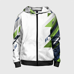 Толстовка на молнии детская Геометрическая абстракция вектор, цвет: 3D-черный