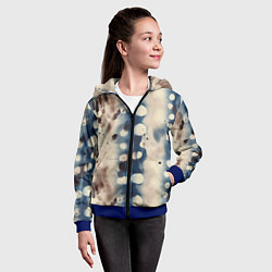 Толстовка на молнии детская Тай дай паттерн, цвет: 3D-синий — фото 2