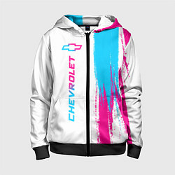 Толстовка на молнии детская Chevrolet neon gradient style: по-вертикали, цвет: 3D-черный